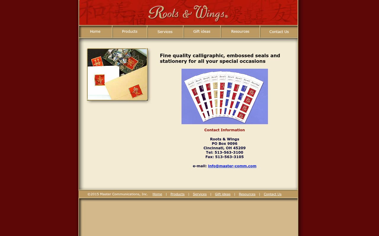 Roots & Wings website screenshot