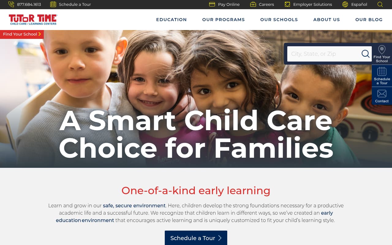 Tutor Time website screenshot