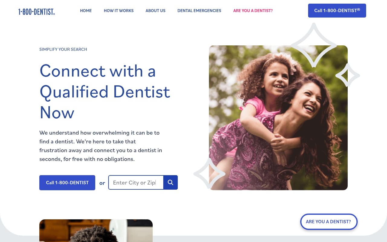 1-800-Dentist website screenshot