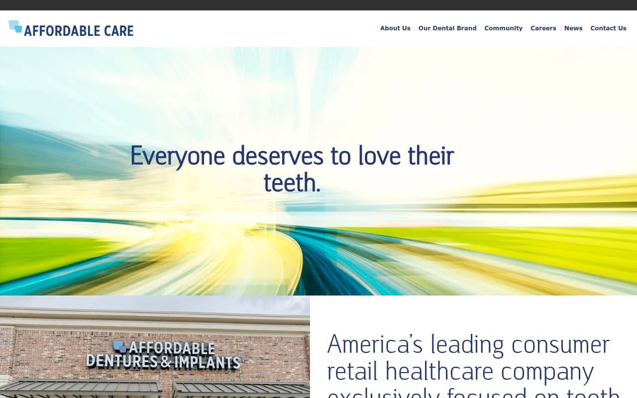 Affordable Care website screenshot