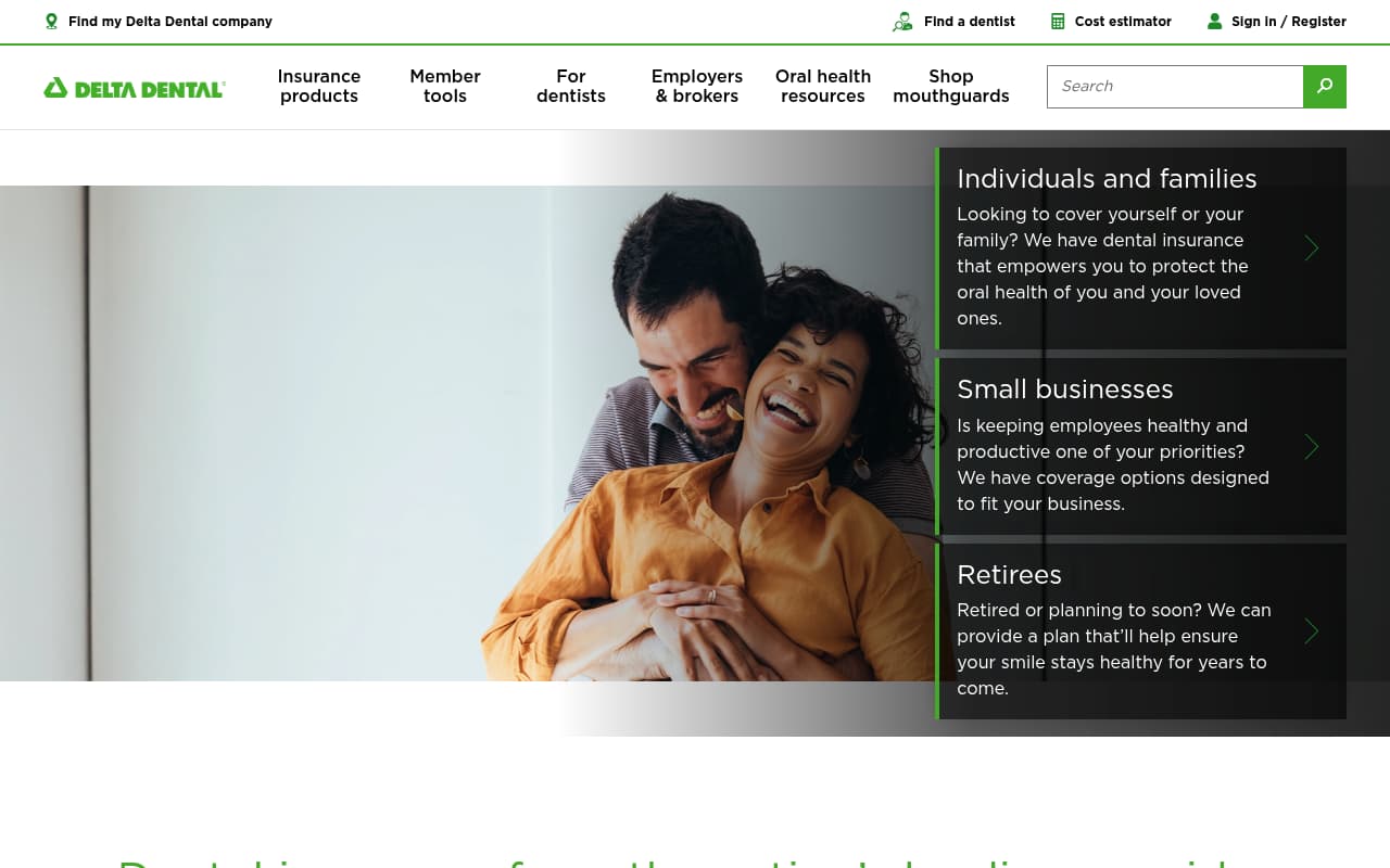 Delta Dental website screenshot