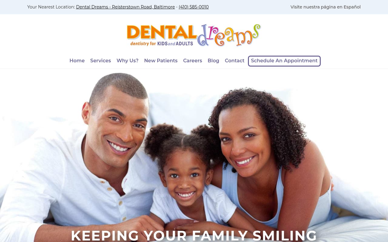 Dental Dreams website screenshot