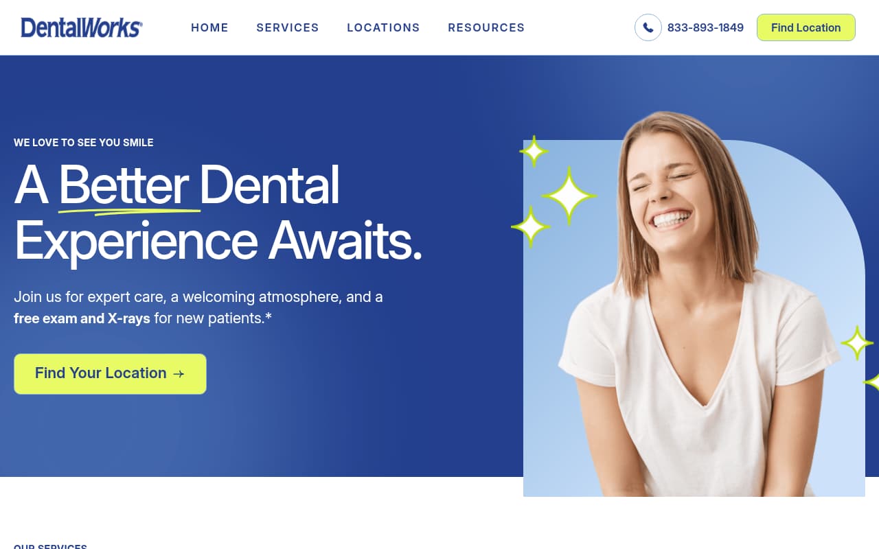 Dental Works website screenshot