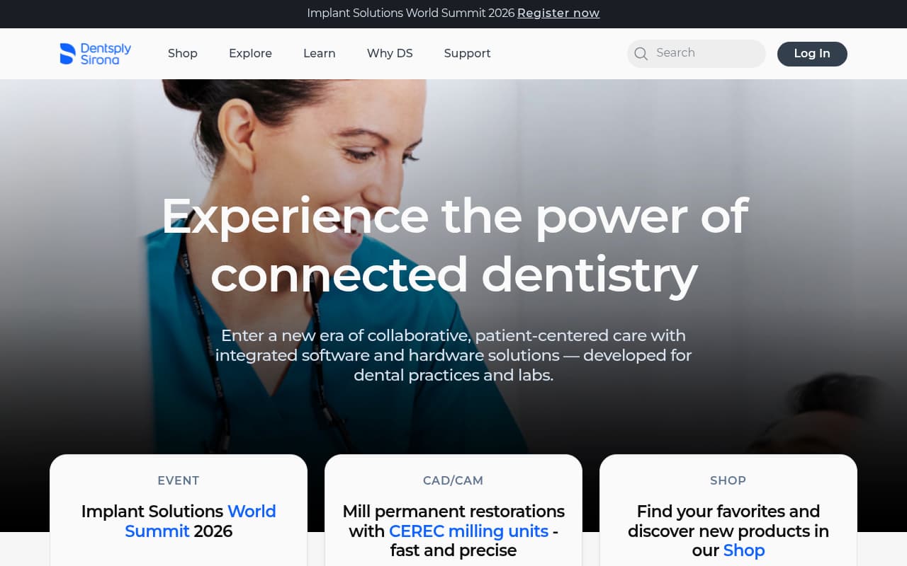Dentsply Sirona website screenshot