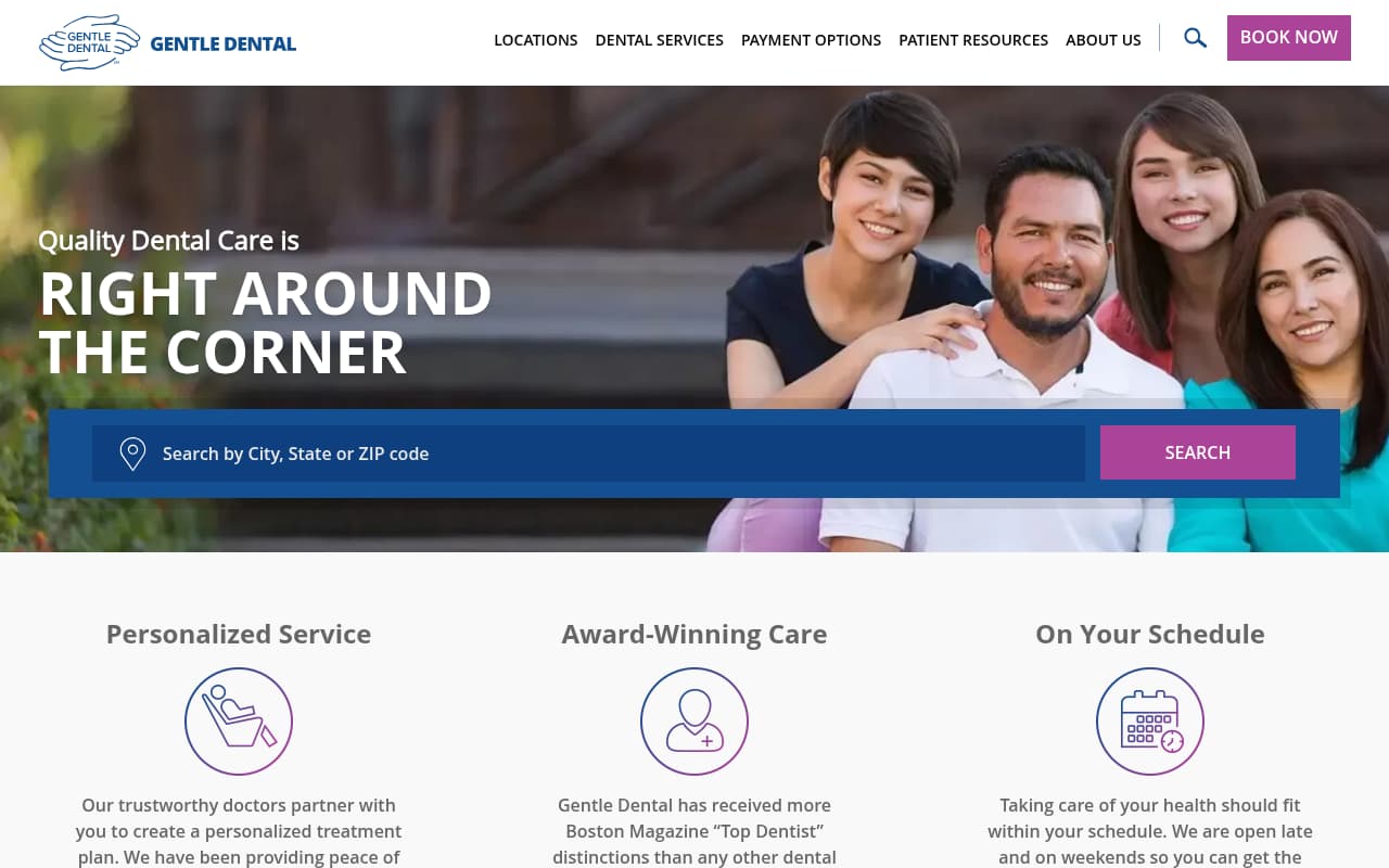 Gentle Dental website screenshot