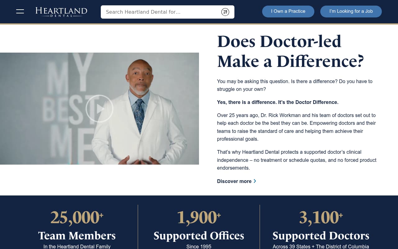 Heartland Dental website screenshot