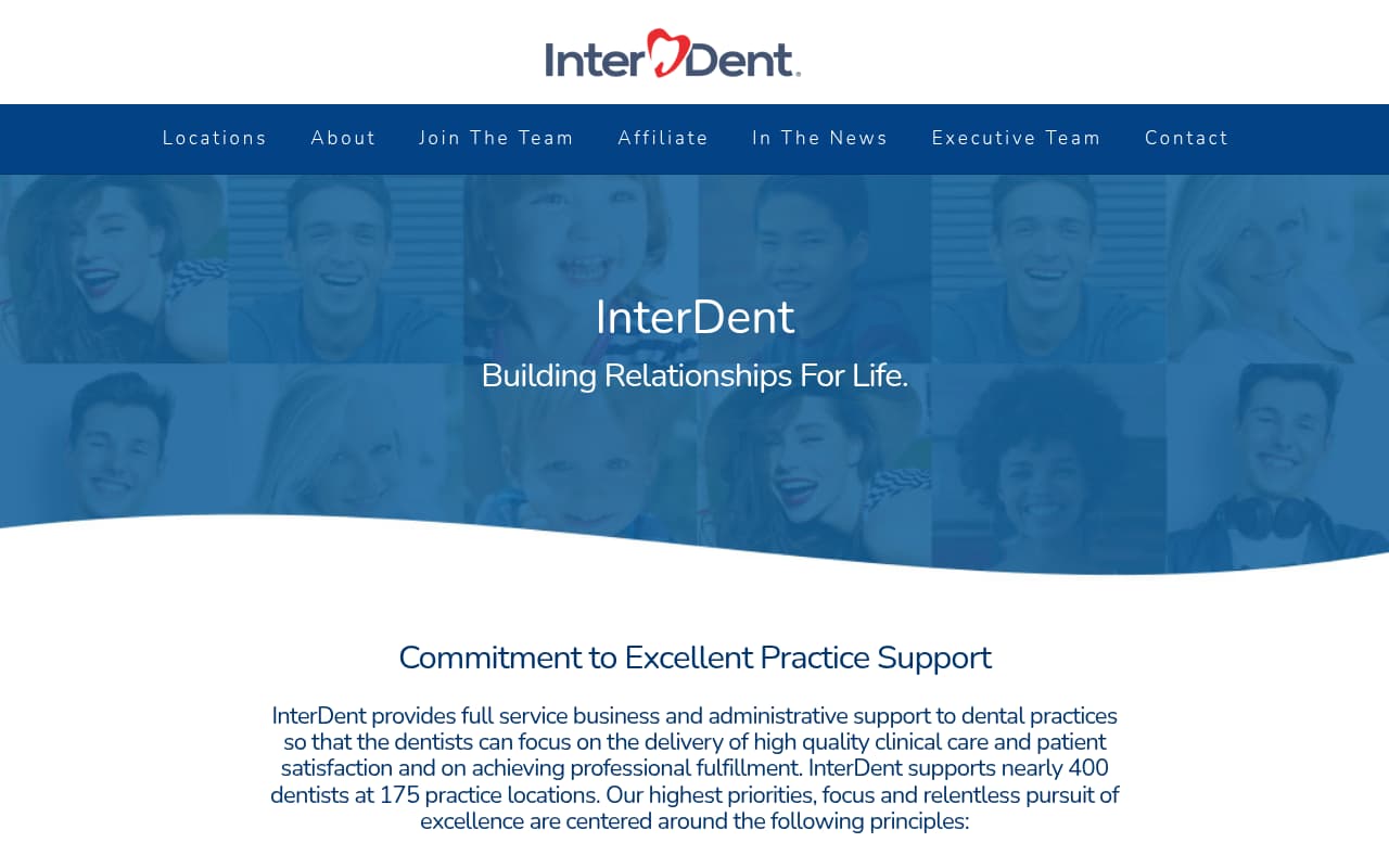 InterDent website screenshot