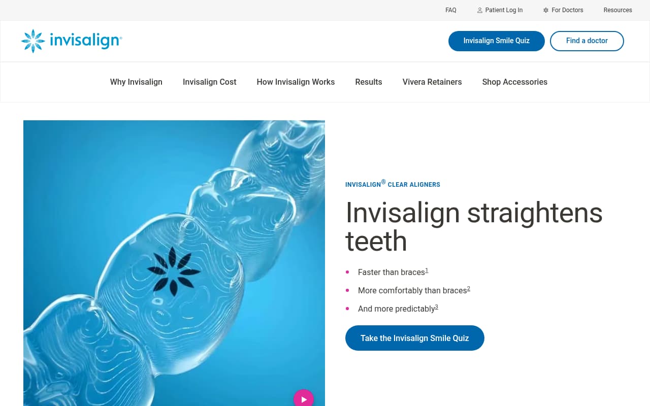 Invisalign website screenshot