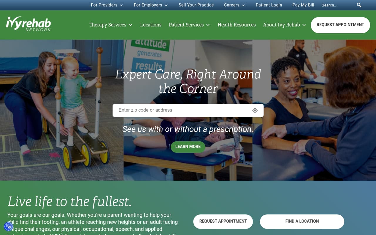 Ivy Rehab Dental website screenshot