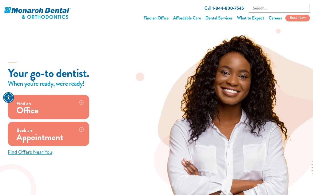 Monarch Dental website screenshot