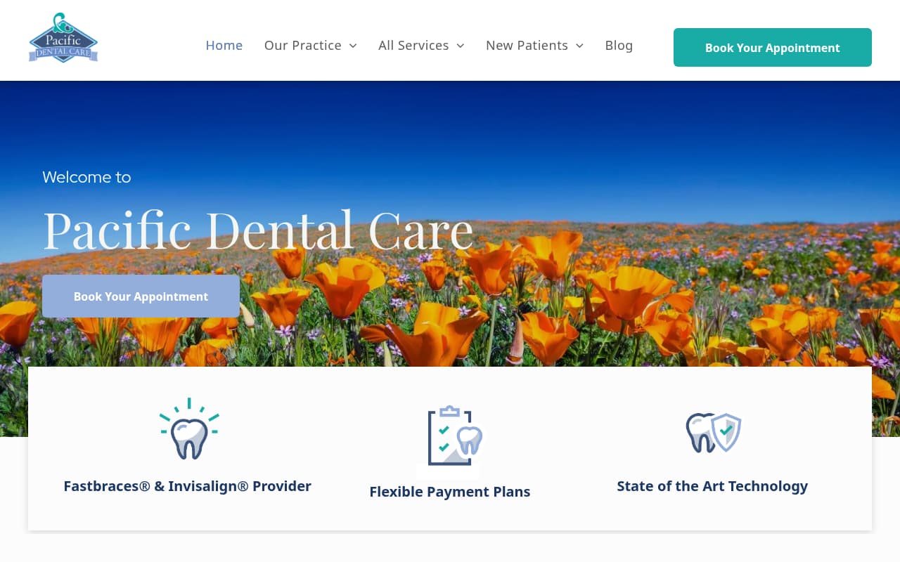 Pacific Dental Services website screenshot