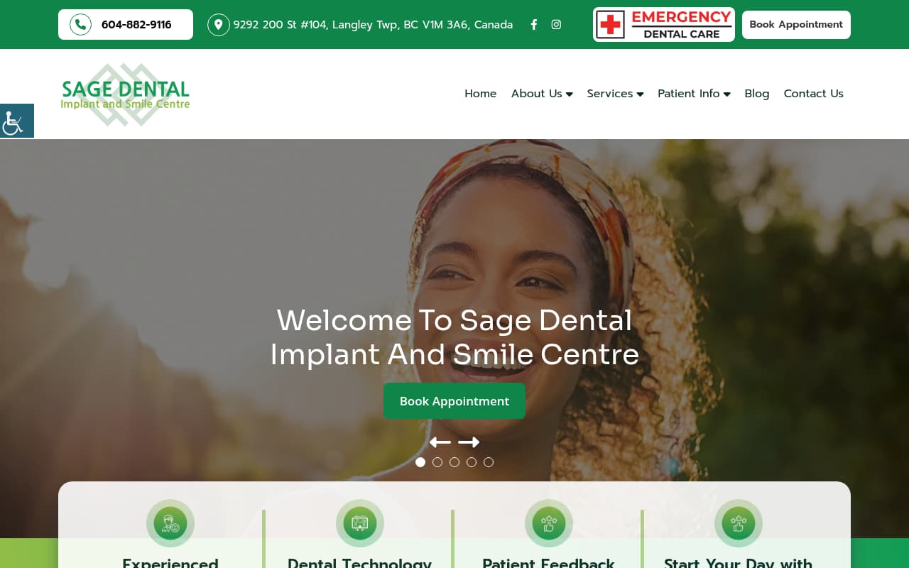 Sage Dental website screenshot