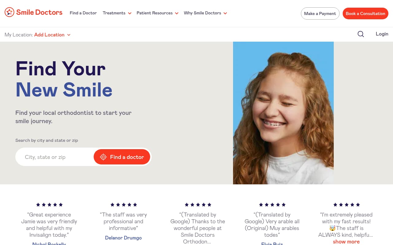 Smile Doctors website screenshot