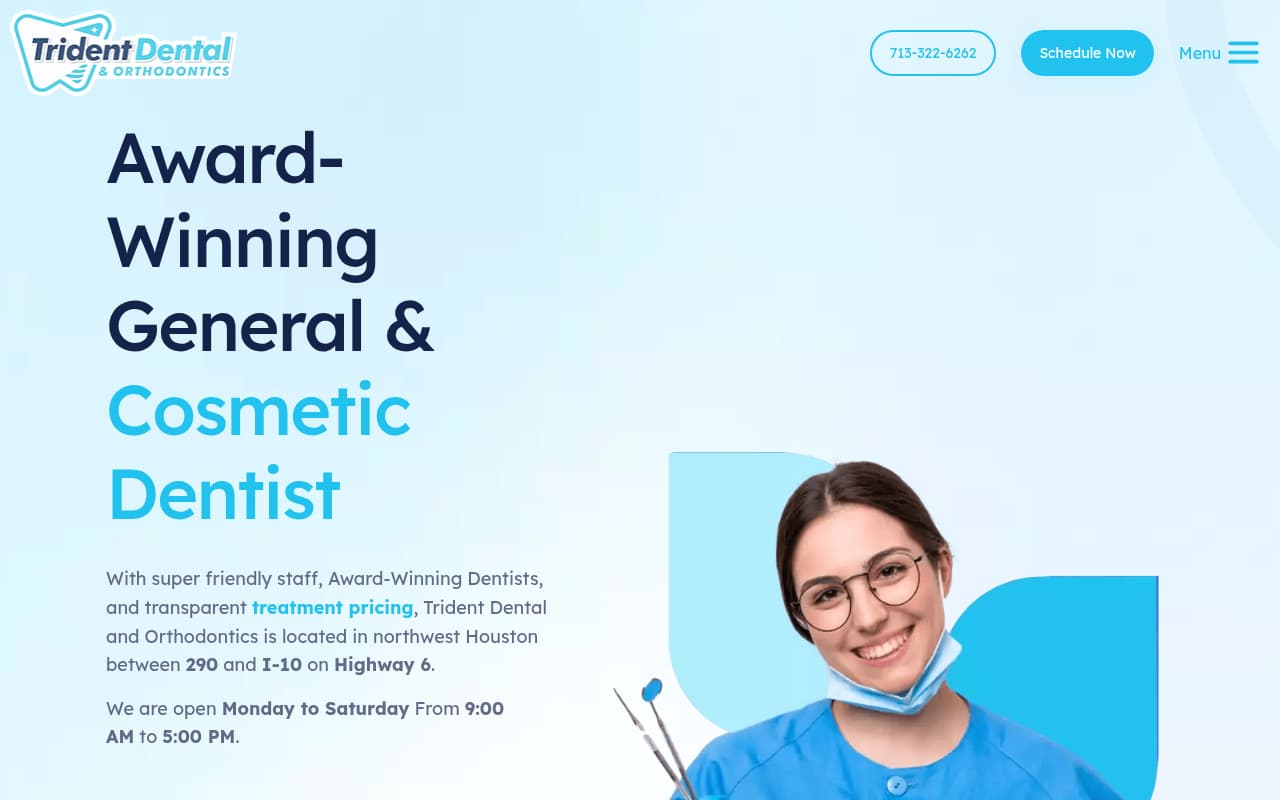 Trident Dental website screenshot