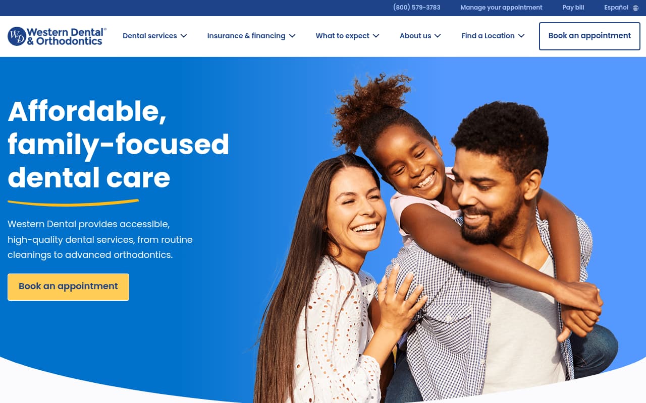 Western Dental website screenshot