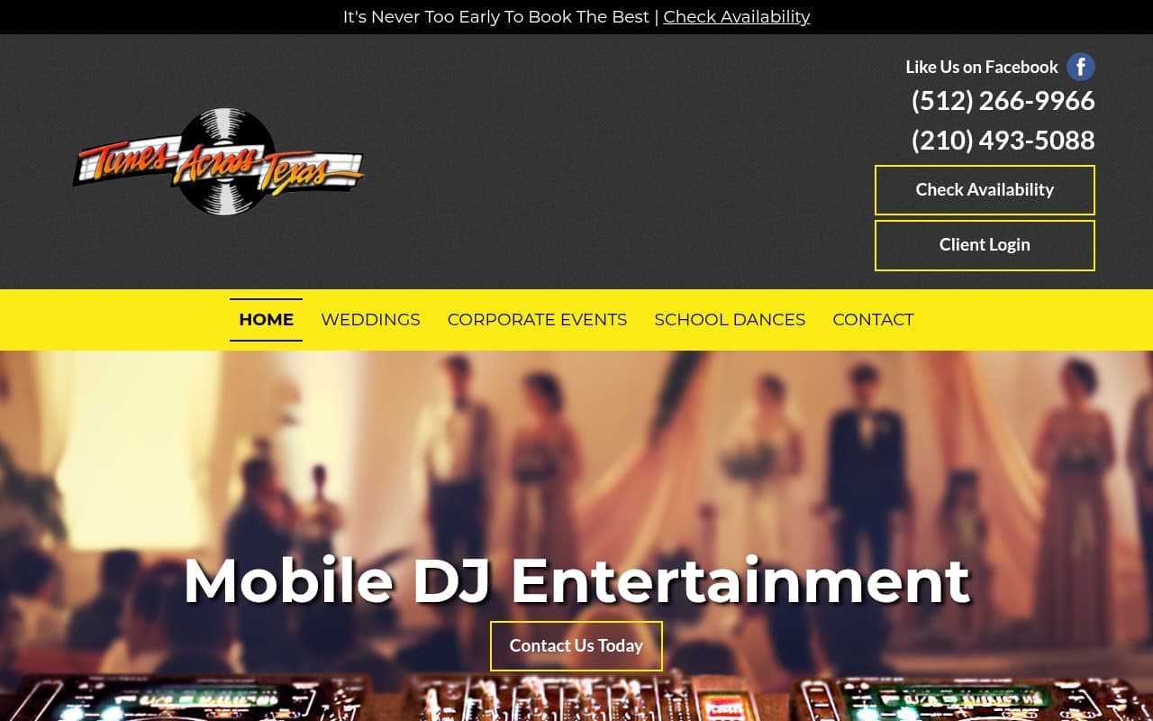 Austin DJ website screenshot