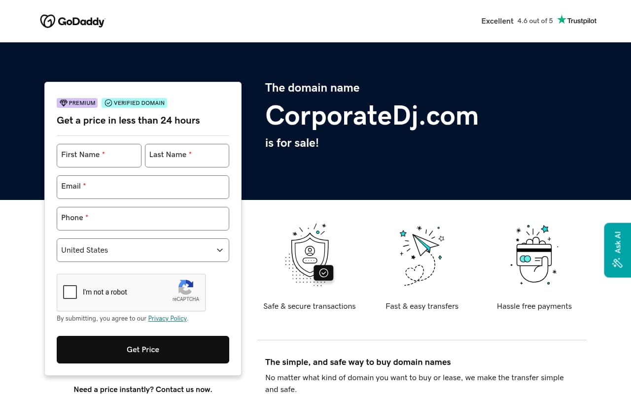 Corporate DJ website screenshot