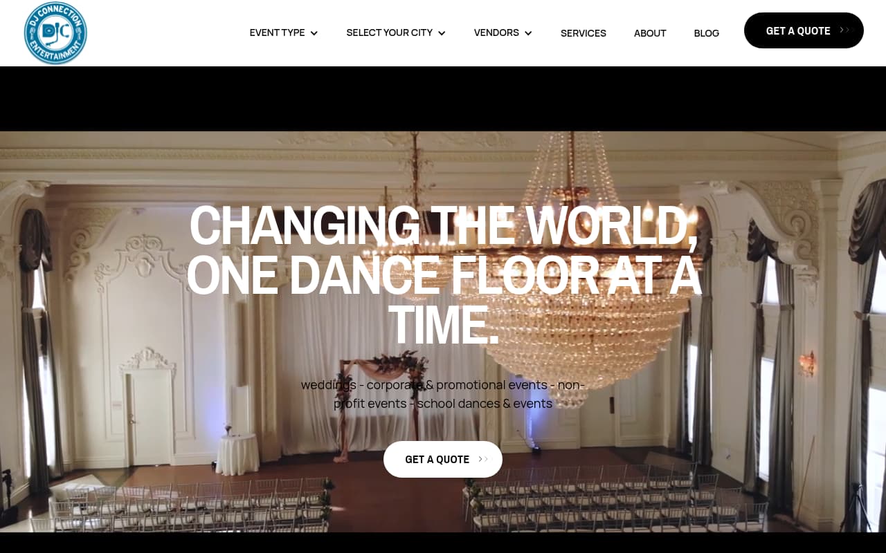 DJ Connection website screenshot