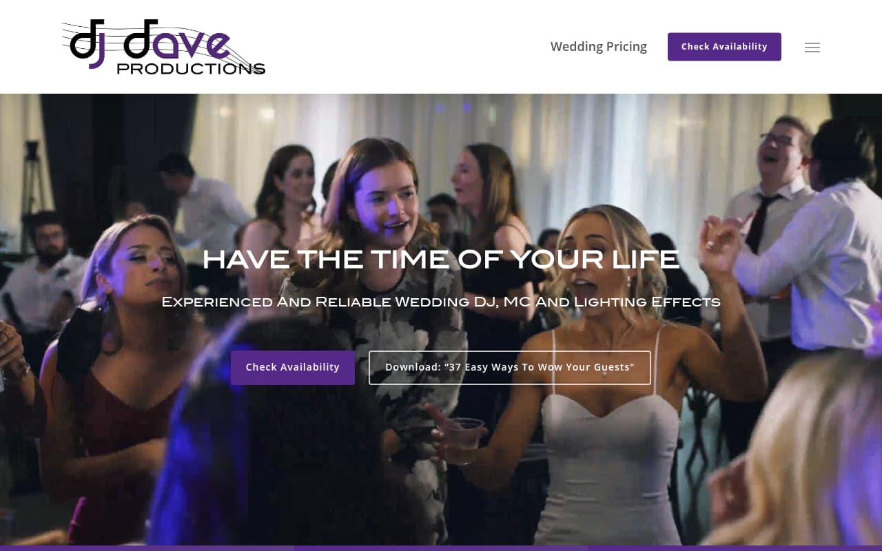 DJ Dave Productions website screenshot