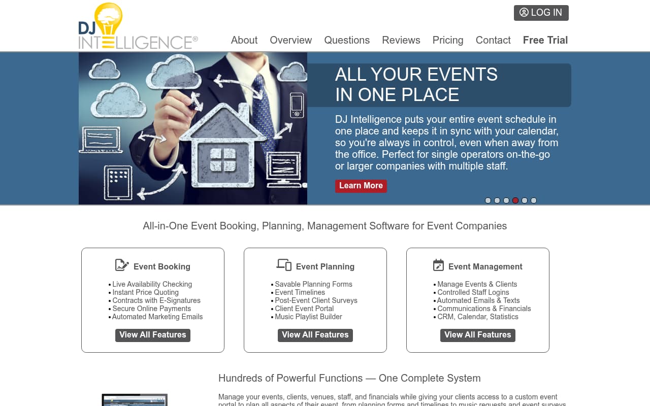 DJ Intelligence website screenshot