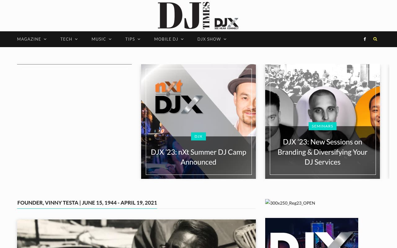 DJ Times website screenshot
