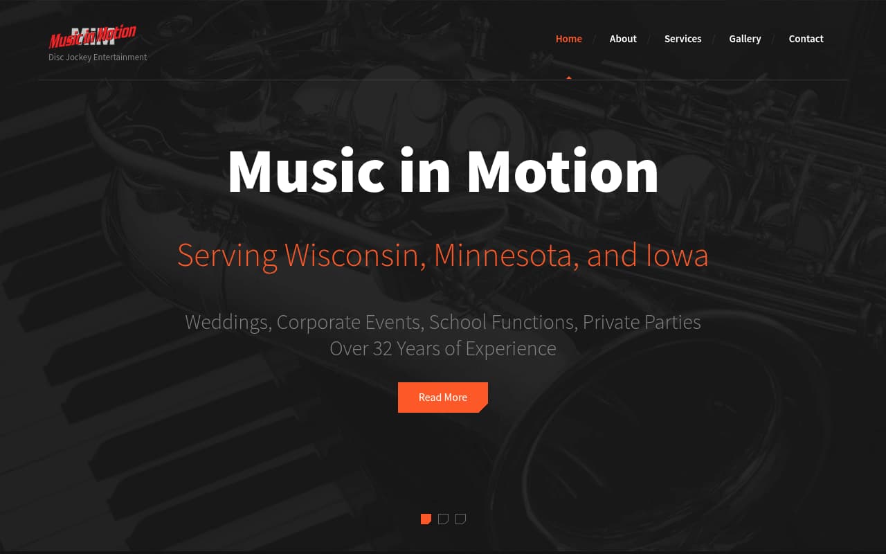 Music in Motion website screenshot