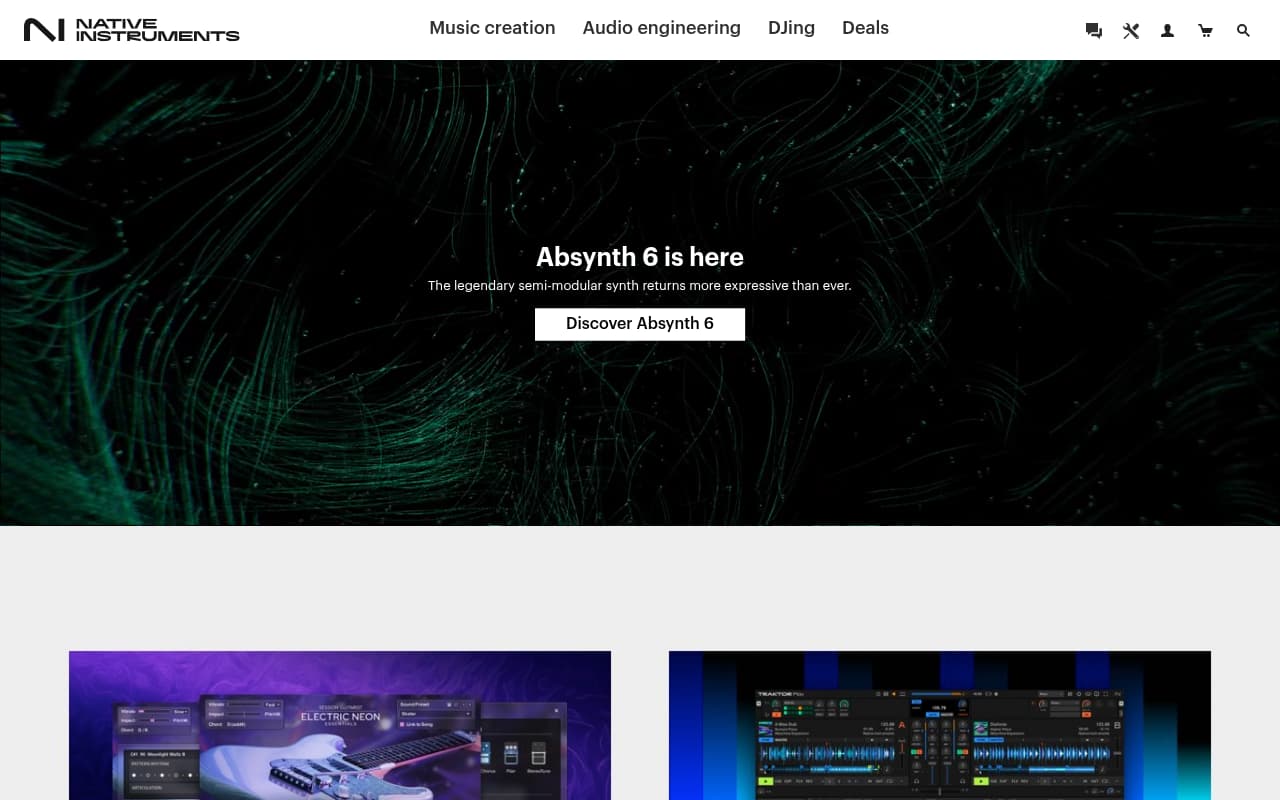 Native Instruments website screenshot