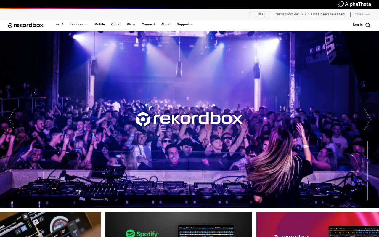 Rekordbox website screenshot