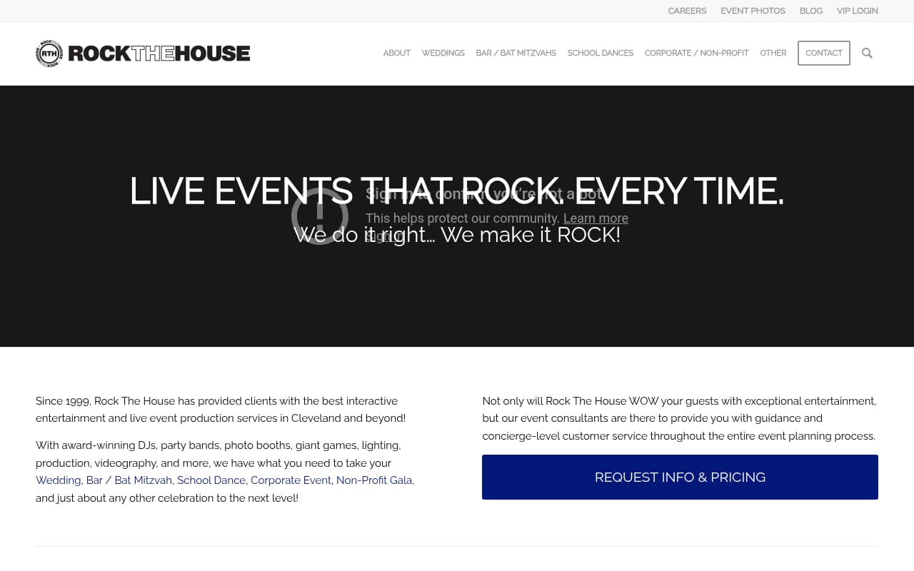 Rock the House website screenshot