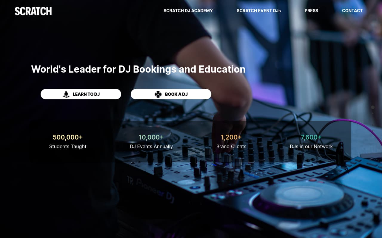 Scratch DJ Academy website screenshot