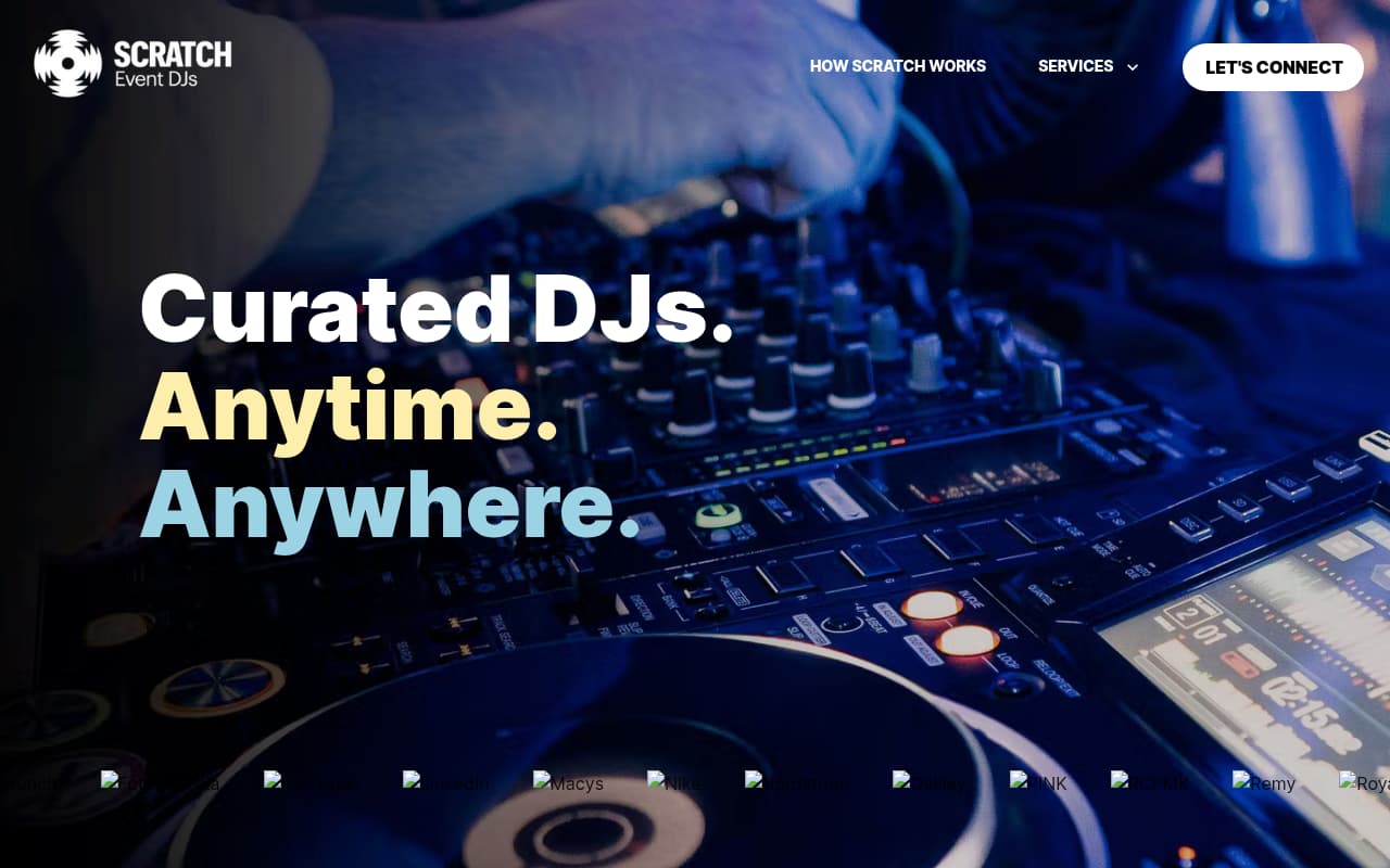 Scratch Events website screenshot