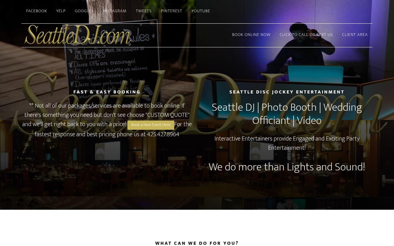 Seattle DJ website screenshot