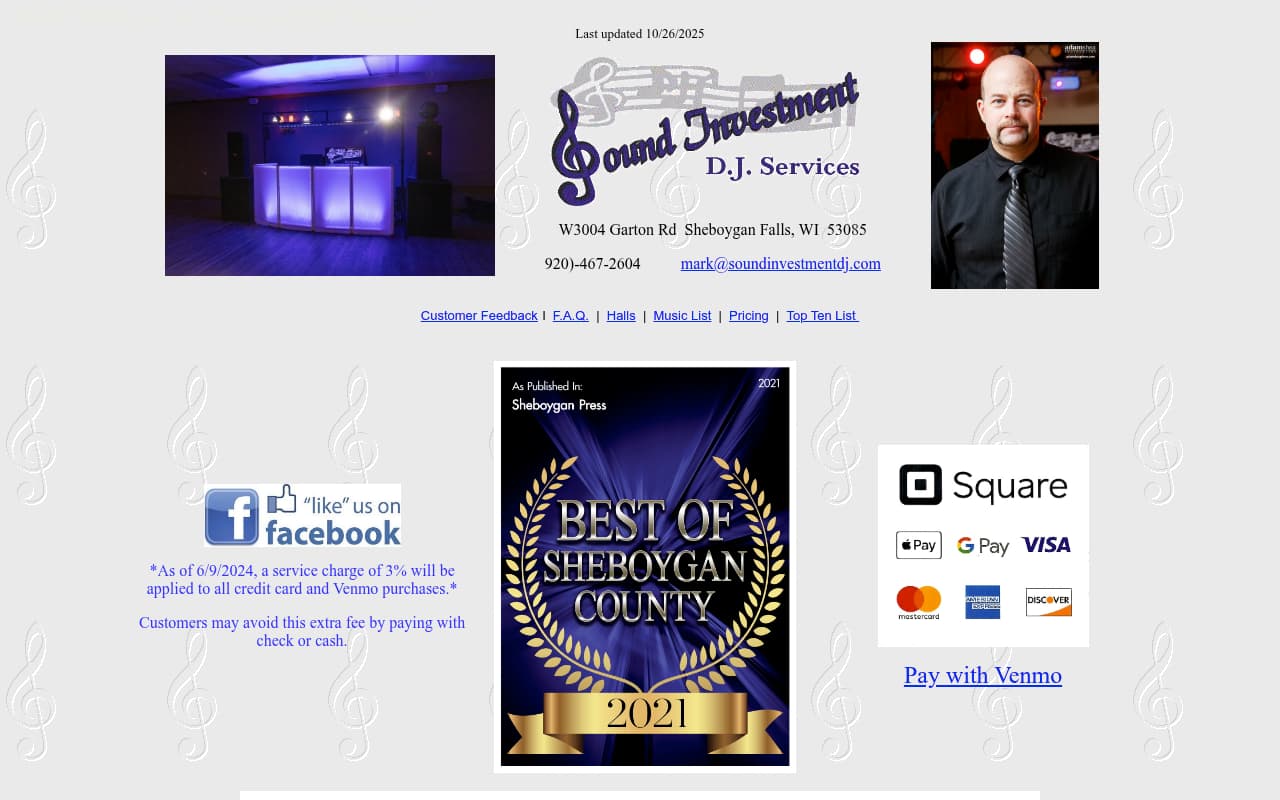 Sound Investment website screenshot