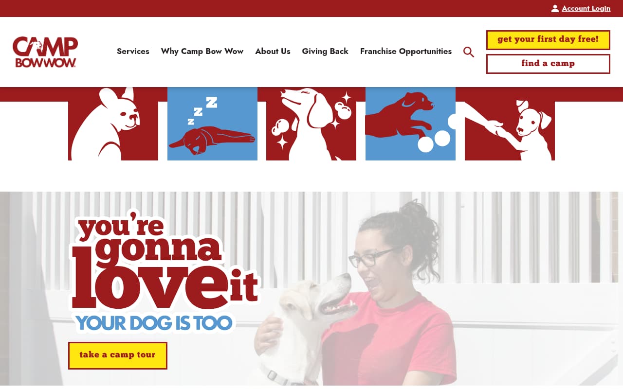 Camp Bow Wow website screenshot