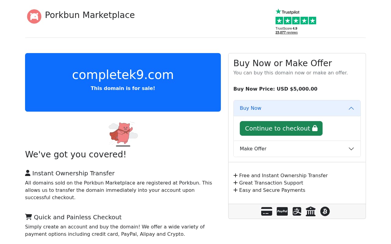 Complete K9 website screenshot