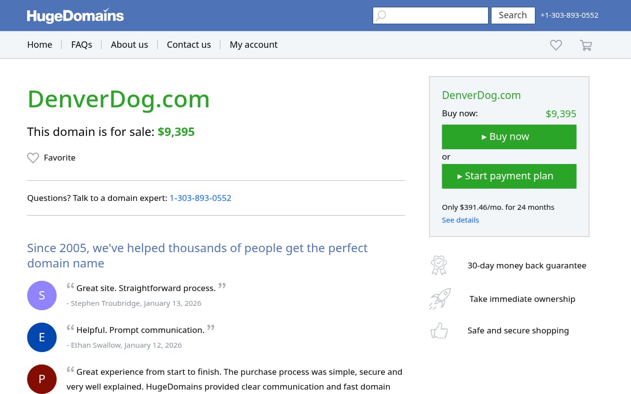 Denver Dog Works website screenshot