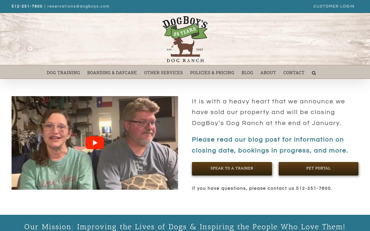 DogBoy's Dog Ranch website screenshot