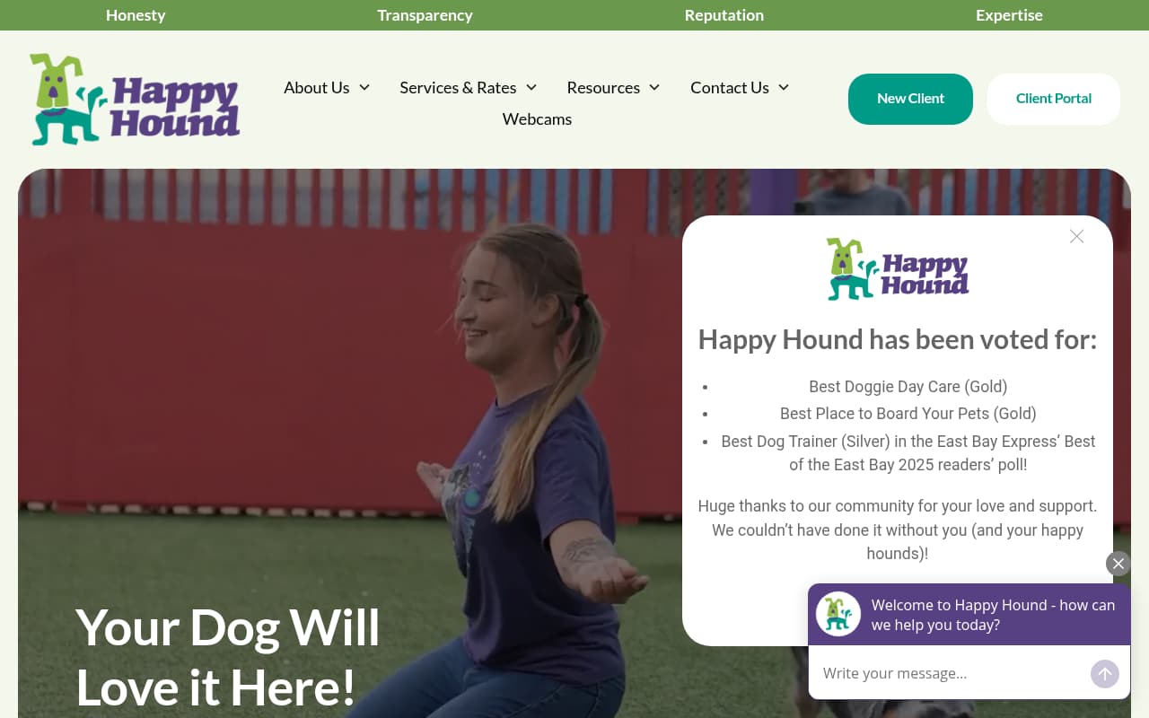 Happy Hound website screenshot