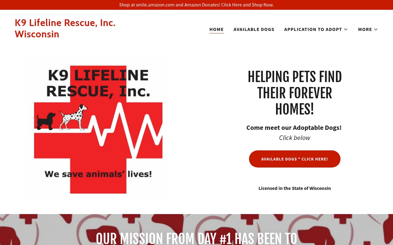 K9 Lifeline website screenshot