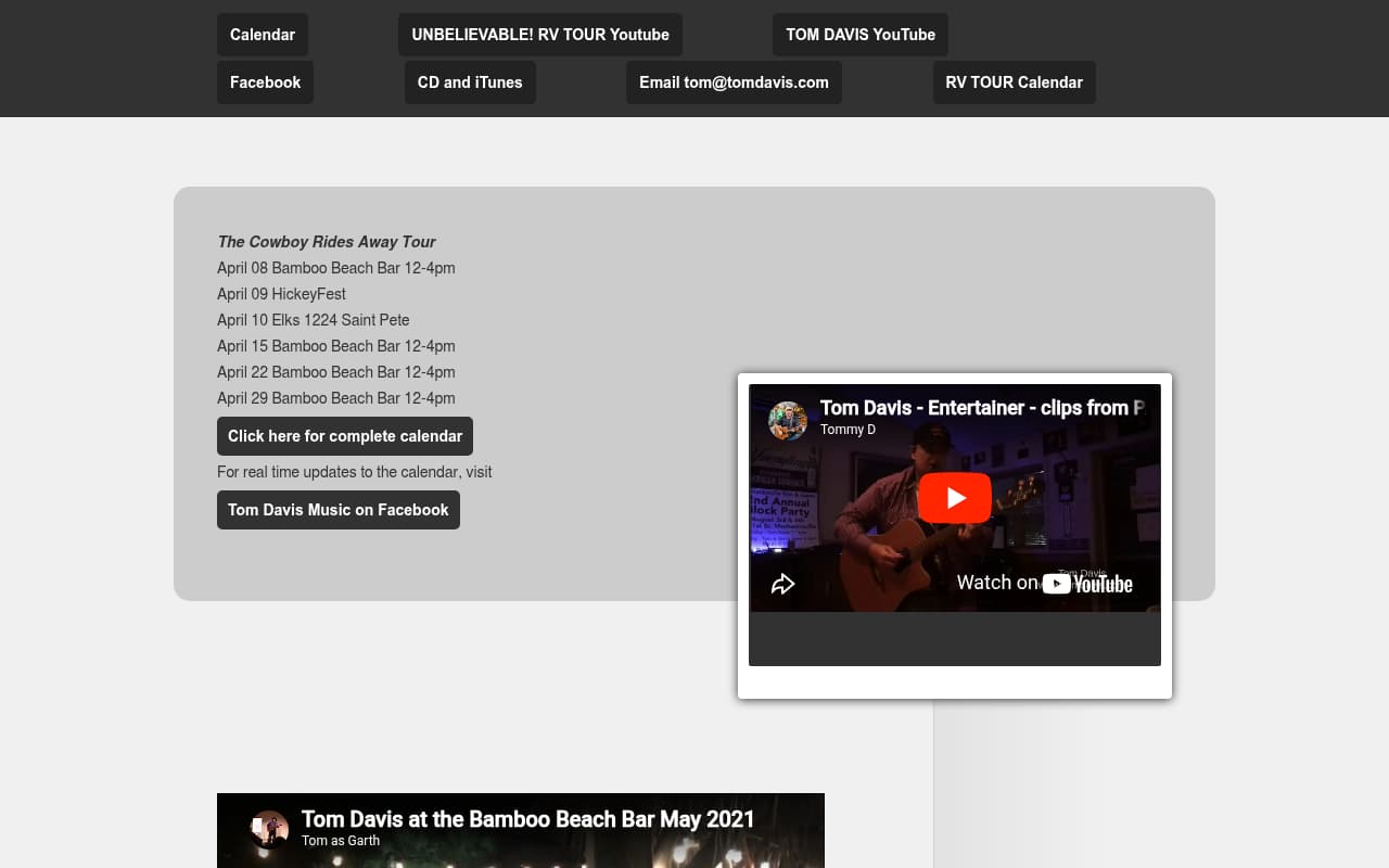 Tom Davis Dog Training website screenshot
