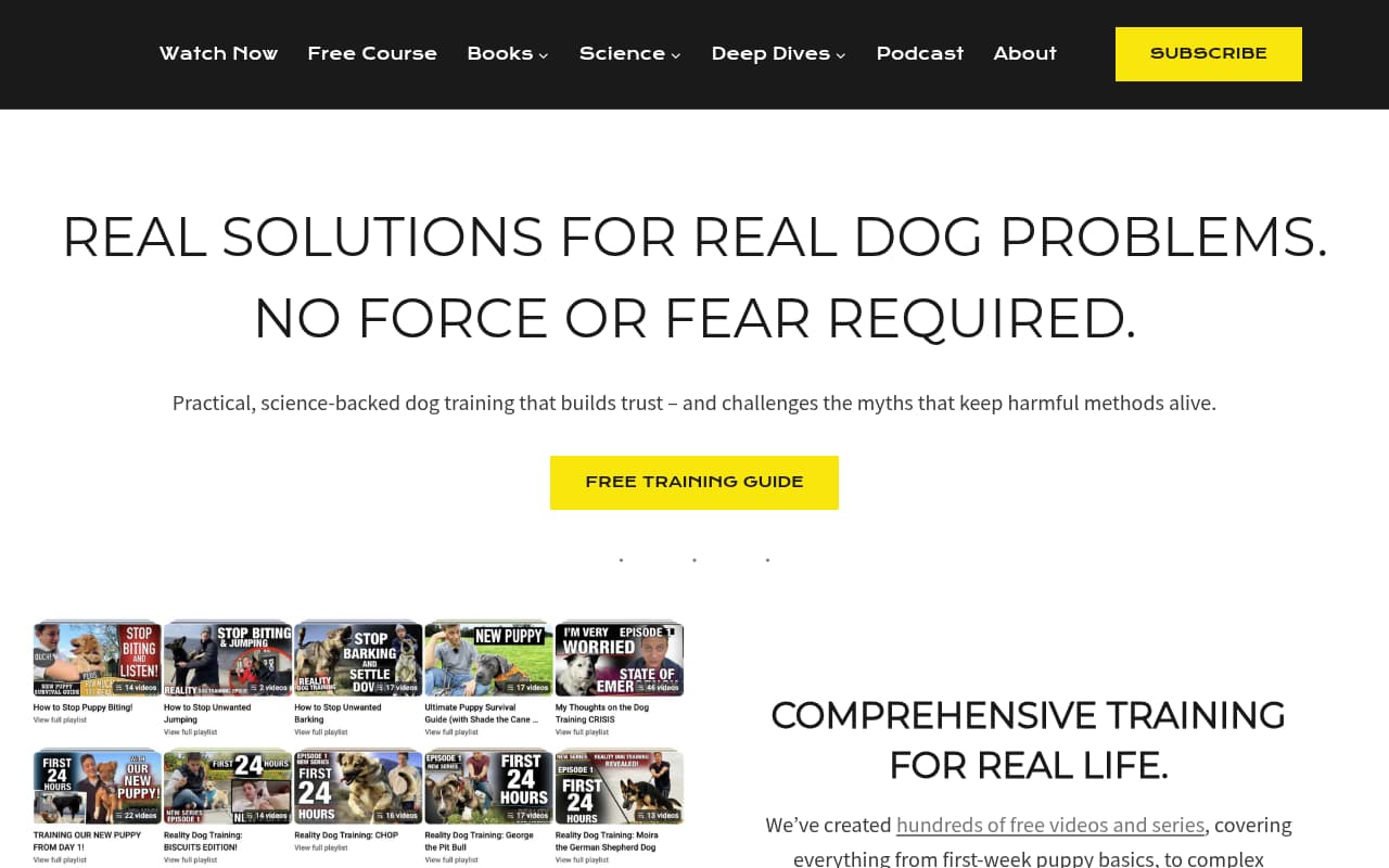 Zak George's Dog Training Revolution website screenshot
