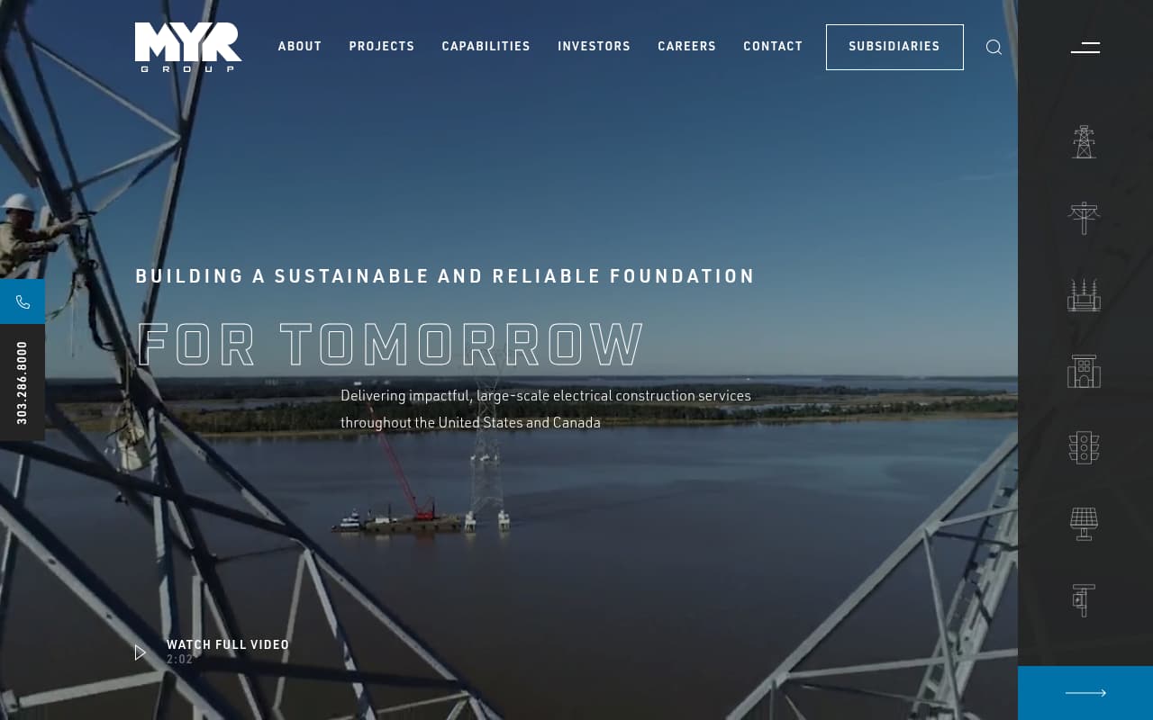 MYR Group website screenshot
