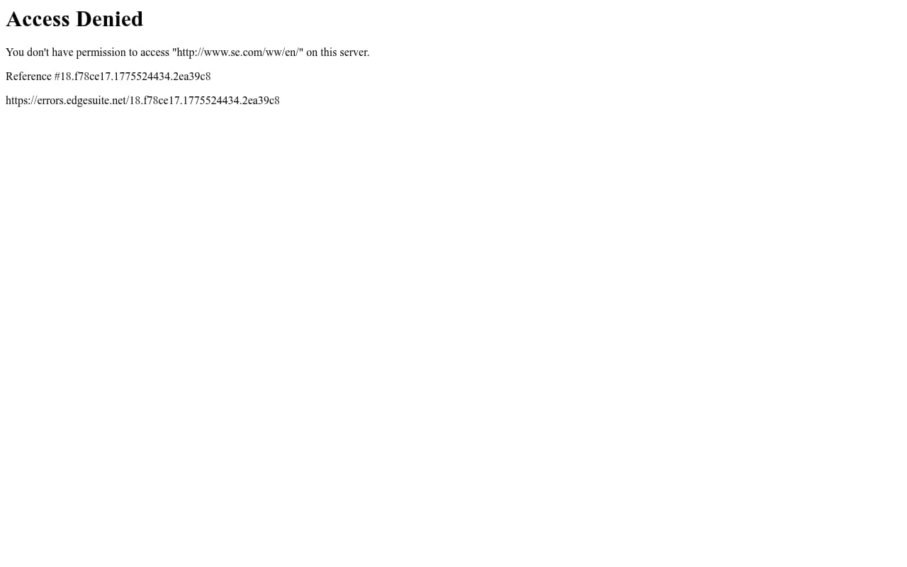 Schneider Electric website screenshot