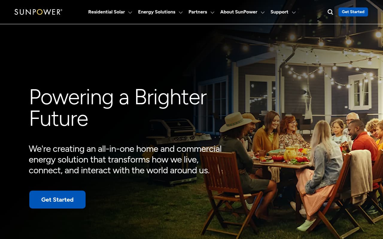 SunPower Solar Electric website screenshot