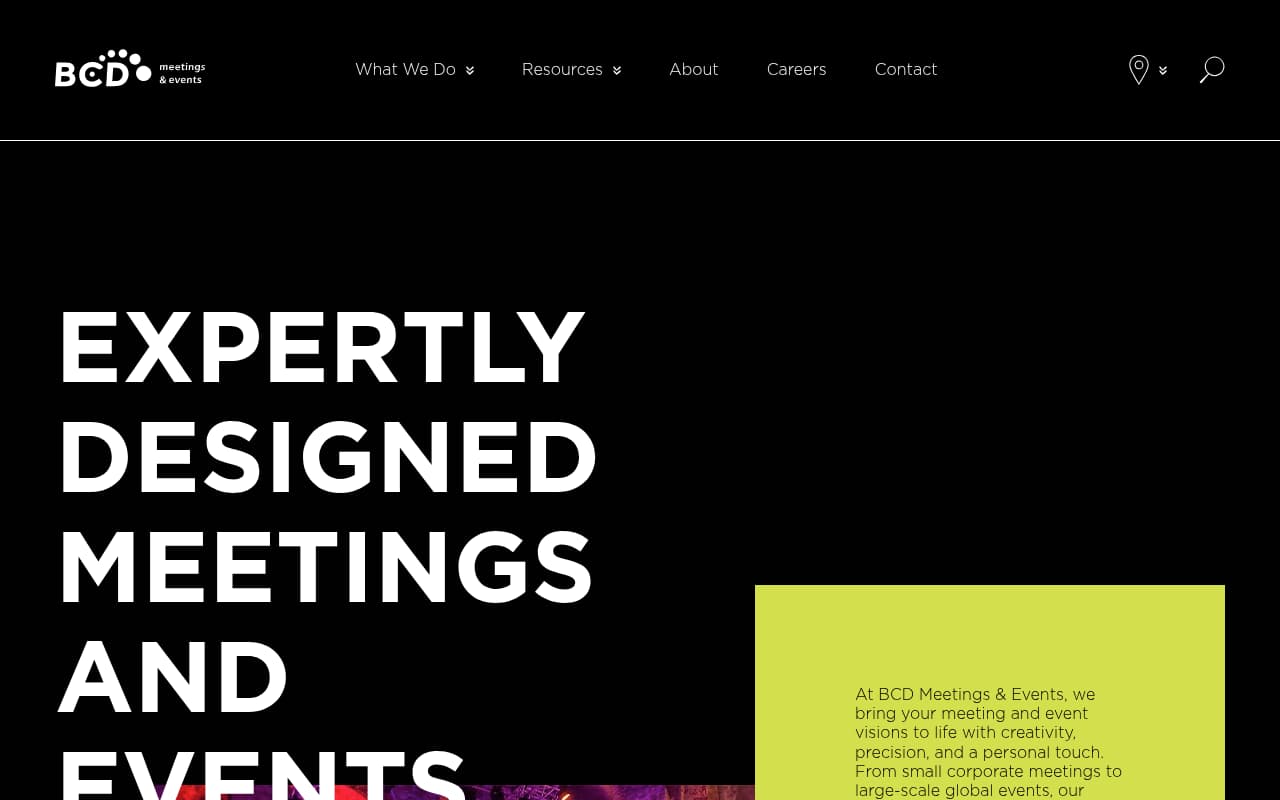 BCD Meetings & Events website screenshot