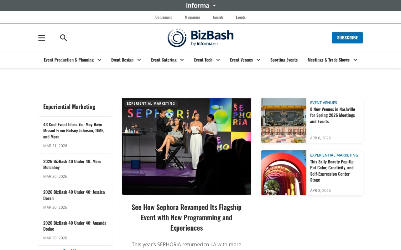 BizBash website screenshot