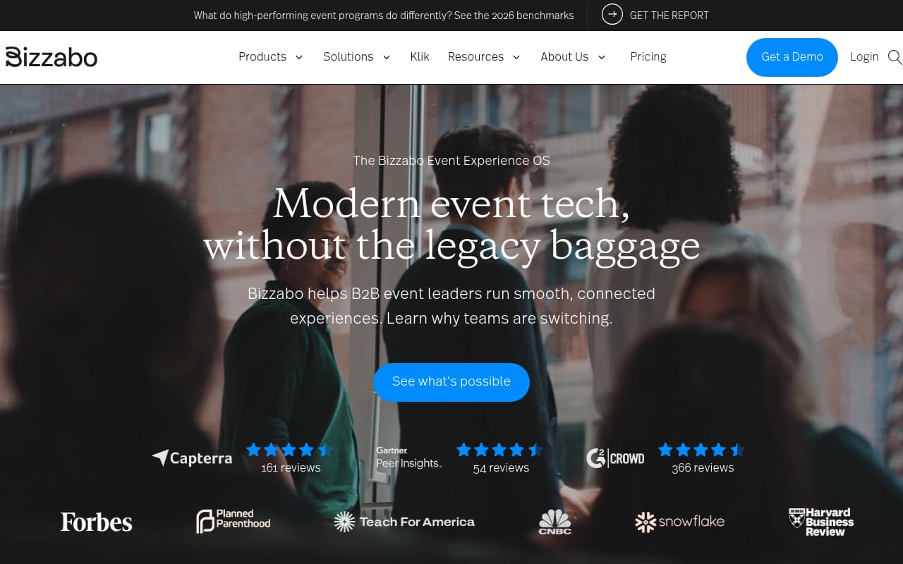 Bizzabo website screenshot