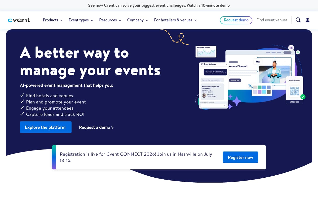 Cvent website screenshot
