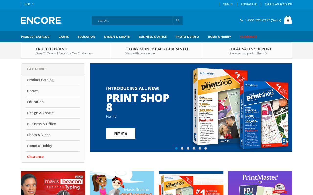 Encore Event Technologies website screenshot