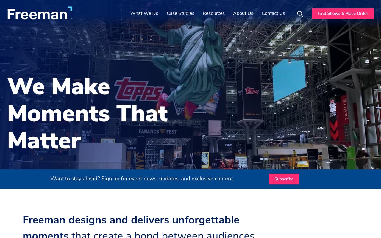 Freeman Company website screenshot